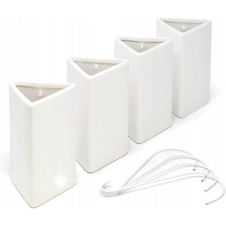 Umidificatoare ceramice pentru calorifer, set 4 bucati, alb, 12x7cm