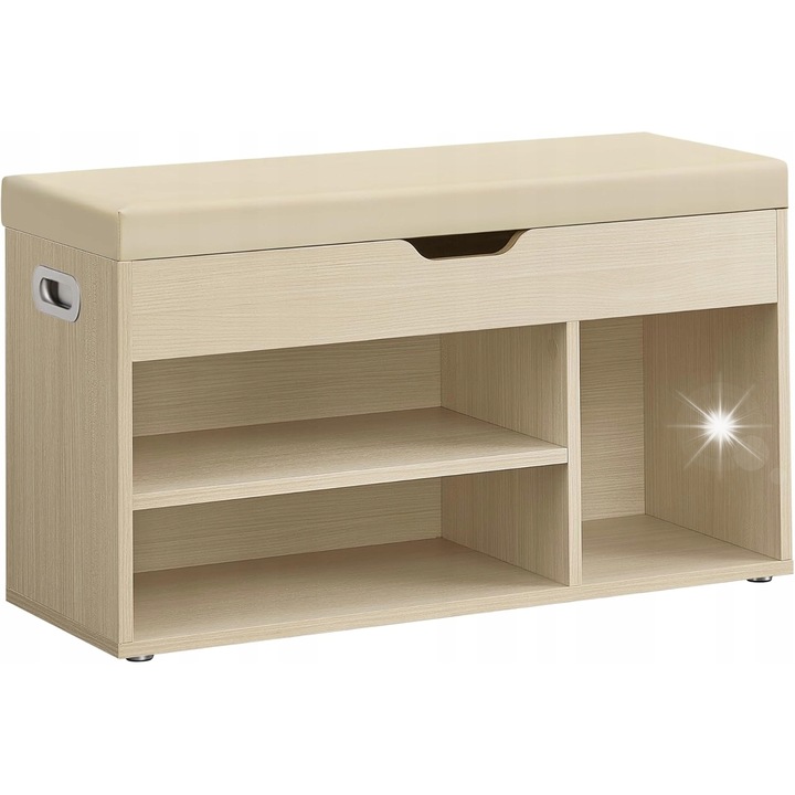 Cipőpad, 80x30x44cm, 7 rekesszel, 136kg teherbírás, forgácslap