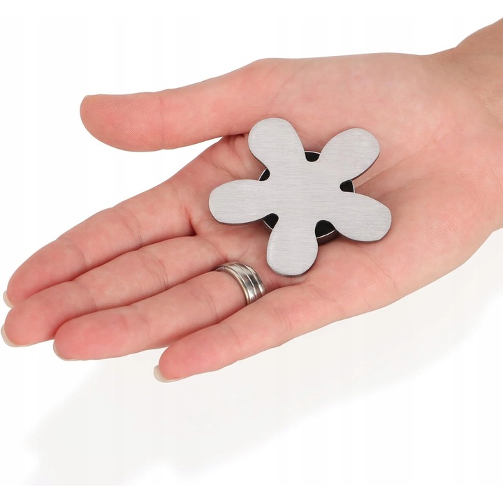 Комплект от 8 магнитни тежести за покривка, флорален мотив, инокс, сребрист