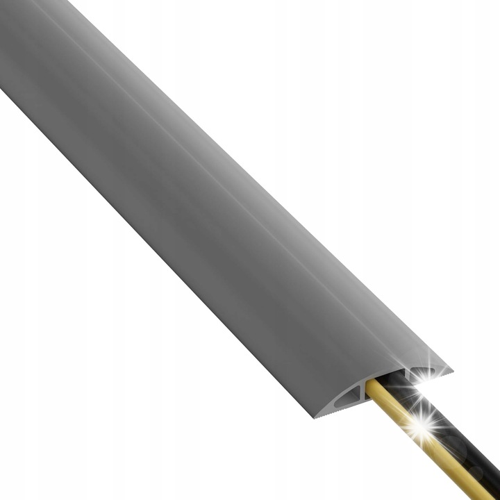 Самозалепващ кабелен канал D-Line, 1,8м, PVC, за 2 кабела по 8мм, противоплъзгащ, универсална употреба