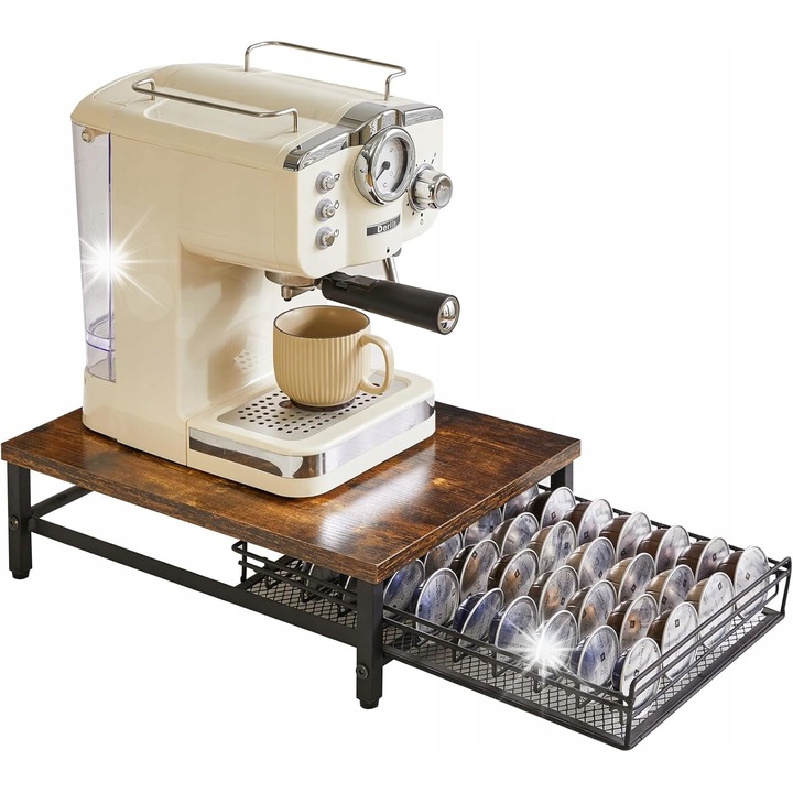 Organizer pentru capsule de cafea, 39x29,5x12cm, capacitate 35-40 capsule, design compact, metal si plastic