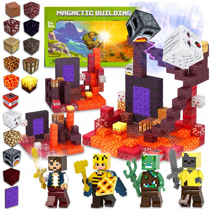 Конструктор, 132 елемента, 4 фигурки, многоцветен