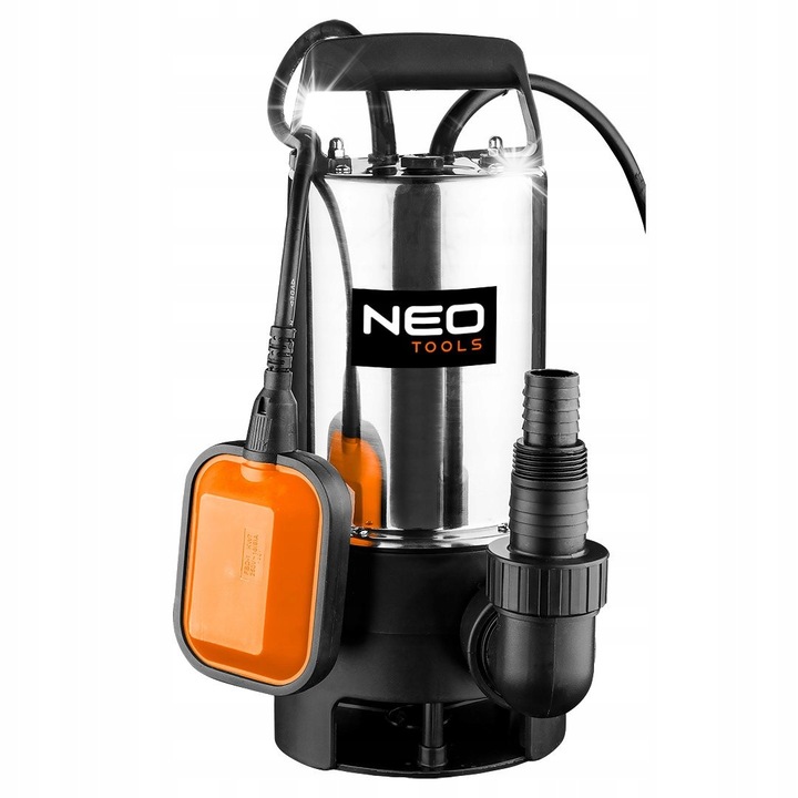 Pompa submersibila pentru apa murdara, 1100W, 18000 l/h, adancime maxima 7m, inox, set cu racorduri