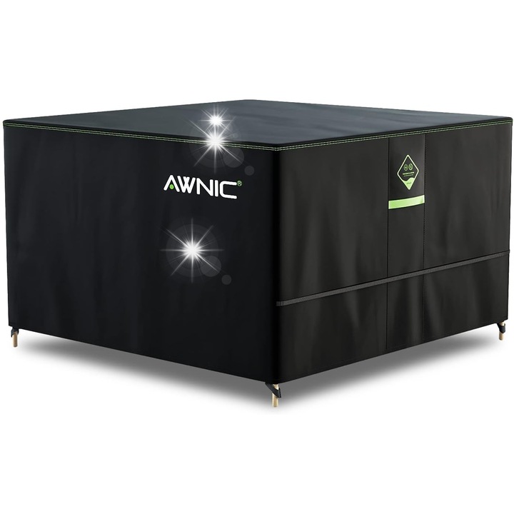 Patura de protectie pentru mobilier de gradina, 160x160x71cm, impermeabila, neagra, set inclus