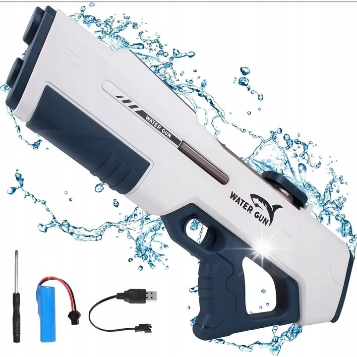 Pistol de apa electric automat, cu acumulator si cablu de incarcare