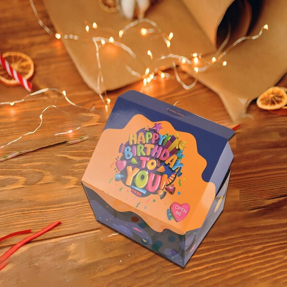 Cutie DIY pentru surprize, 2x confetti, ambalaj cadou, multicolor