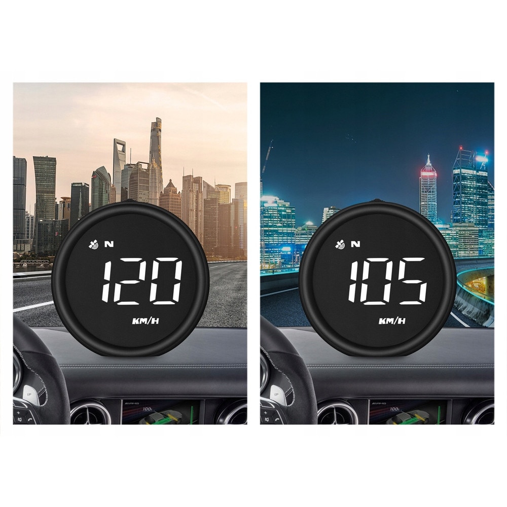 Afisaj HUD GPS, LED, alb, set complet cu cablu USB si instructiuni ...