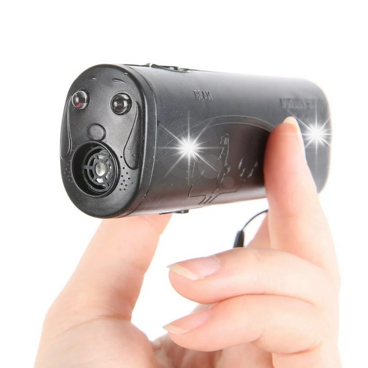 Dispozitiv anti-sarituri pentru caini, Kory, 12,5x4x2,5cm, negru, cu lampa intermitenta