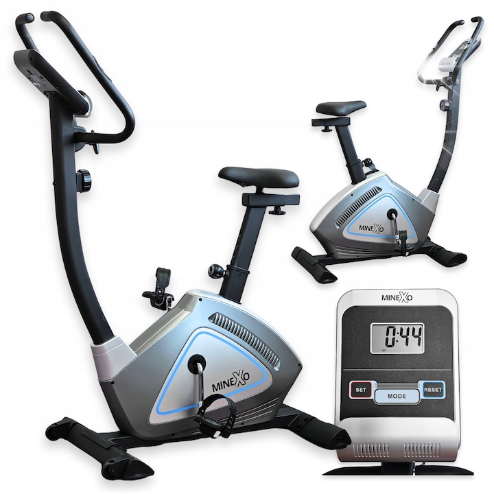 Bicicleta fitness ProBIKEmax, 8 niveluri de rezistenta, dimensiuni 97x52x132.5cm, pentru antrenamente fitness acasa