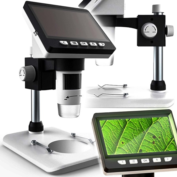 Цифров микроскоп USB, 1000x, LED осветление, пълен комплект
