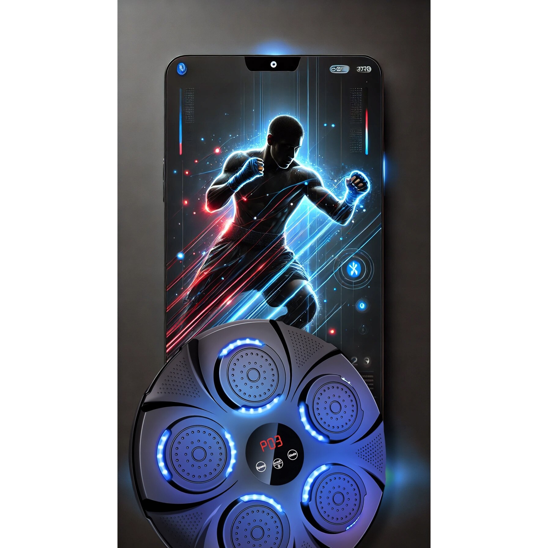 Aparat box interactiv cu Bluetooth, set cu manusi, 9 niveluri de ...