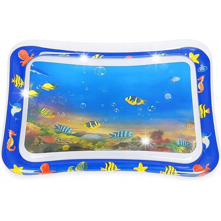 Saltea gonflabila cu apa pentru bebelusi, 3 luni+, PVC, multicolor, usor de curatat