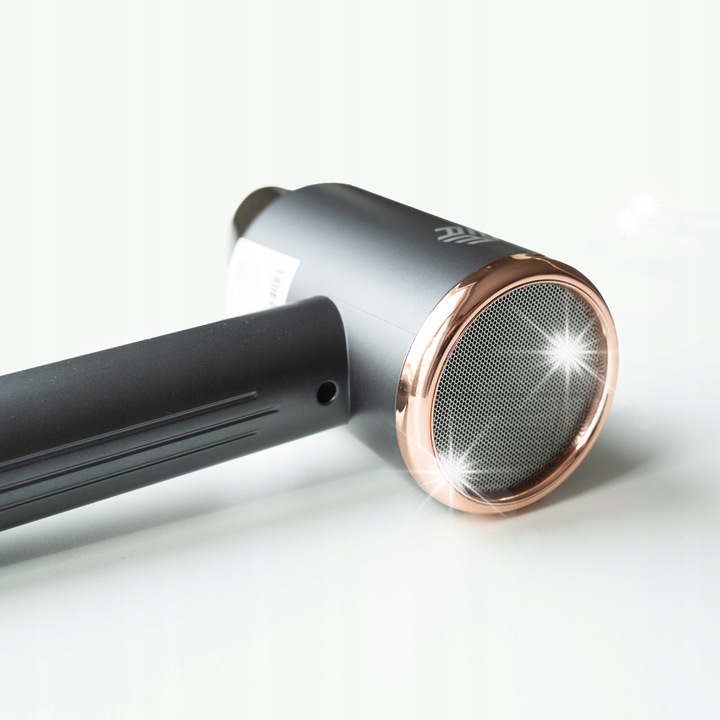 Сешоар с концентратор, 2000W, 3 температурни настройки, сив със златни елементи, 12x8x27см, пълен комплект