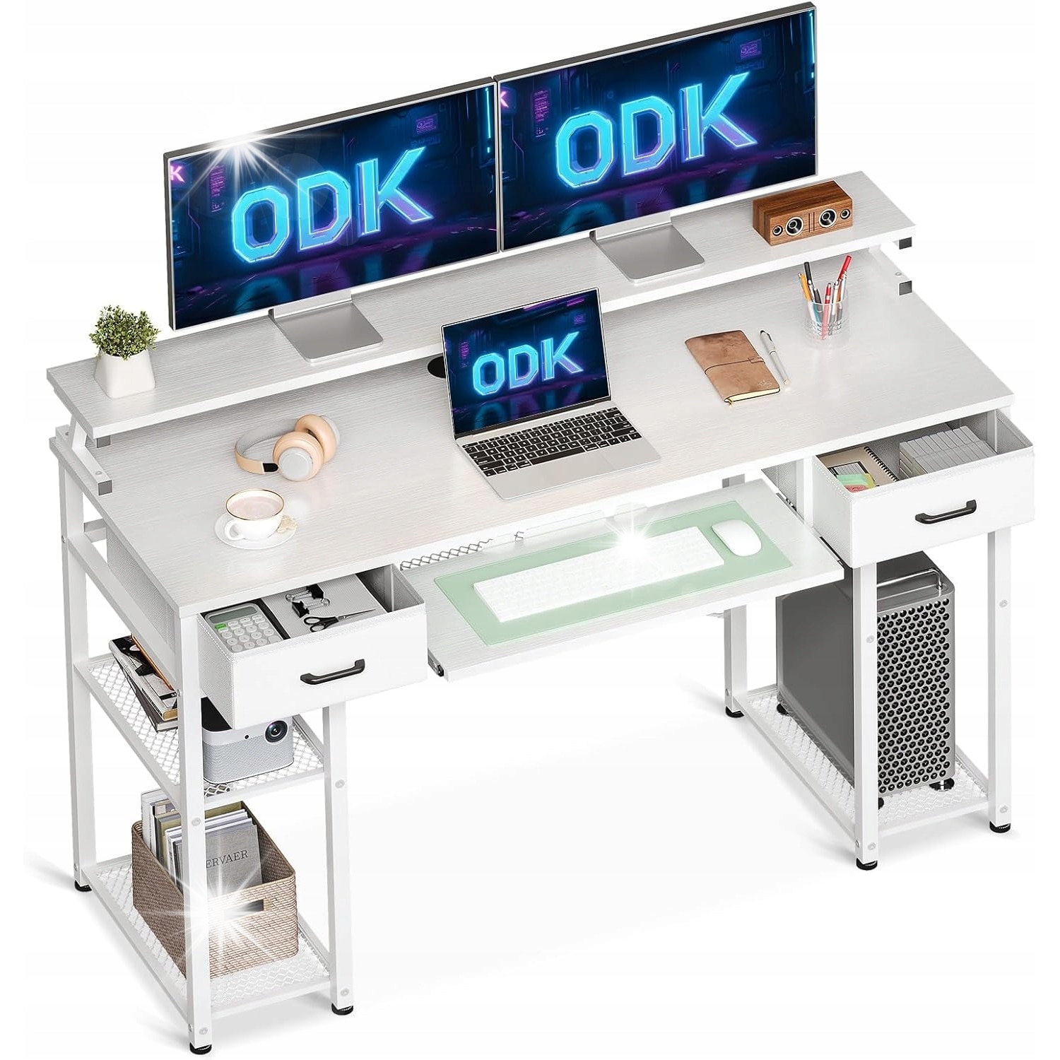 Birou Computer Birou computer, 120x48x90cm, negru, cu suport monitor, polita pentru ...