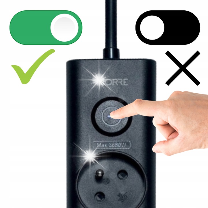 Разклонител с 9 гнезда, 5x230V, 2xUSB-C, 2xUSB-A, 1,5м, бял/черен, с превключвател