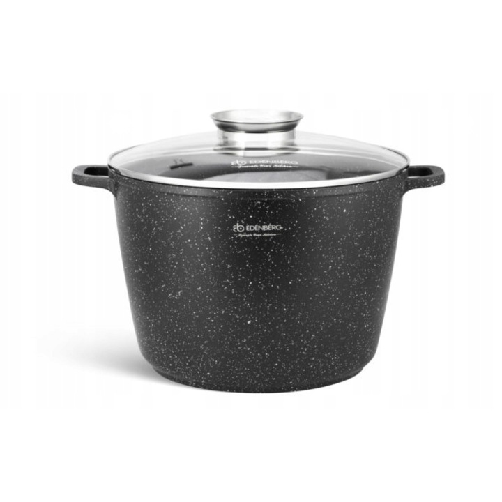 Mély lábas 10L, edenberg, 28cm, márvány, 2 fogantyúval, indukciós és gáztűzhelyhez