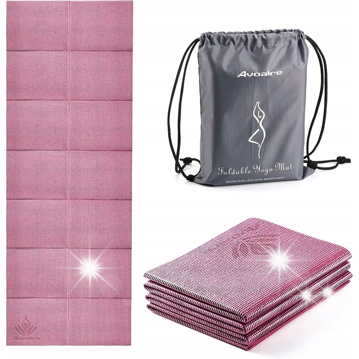 Saltea antrenament pliabila antiderapanta 173x61cm, 5mm, ecologica, pentru yoga si pilates