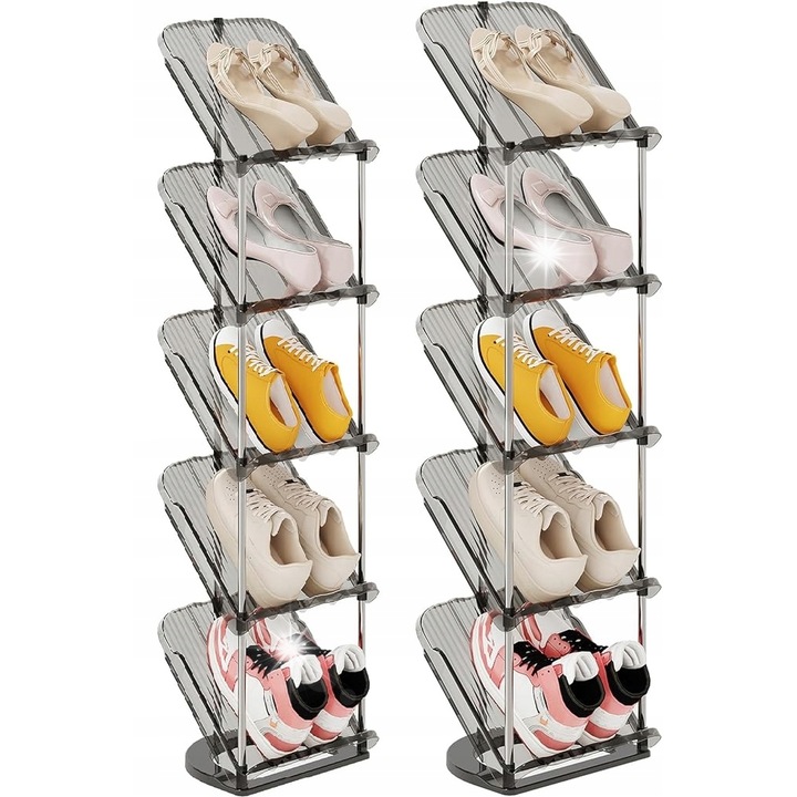 2 db cipőtartó készlet, ergonomikus kialakítás, fekete, 20x101 cm