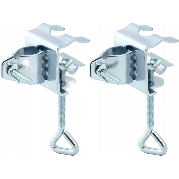 Комплект от 2 метални стойки за чадъри, поцинкована стомана, без пробиване, за балкон, тераса