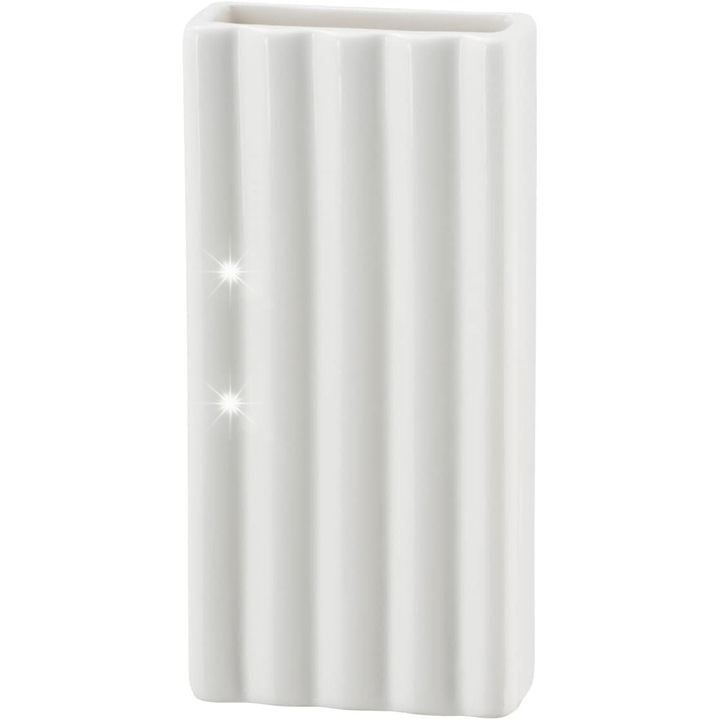 Kerámia párásító, hullámos design, fehér, 9x19,5x4cm, 1 db-os készlet