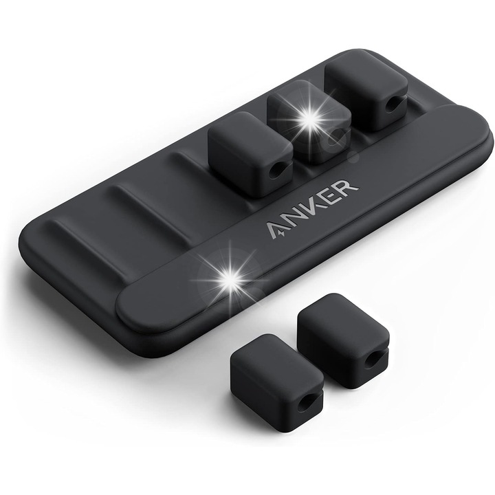 Магнитен органайзер за кабели, Anker, 5 щипки, черен, бърз монтаж