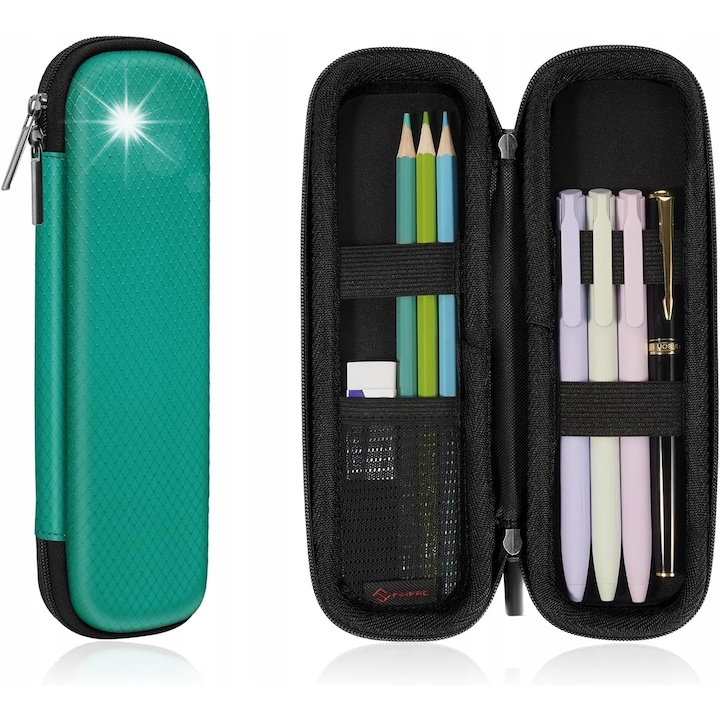 Kompakt tolltartó, iskolai kellék rendszerező, EVA anyag, 20x6x3cm, 4-8 toll kapacitás, többszínű