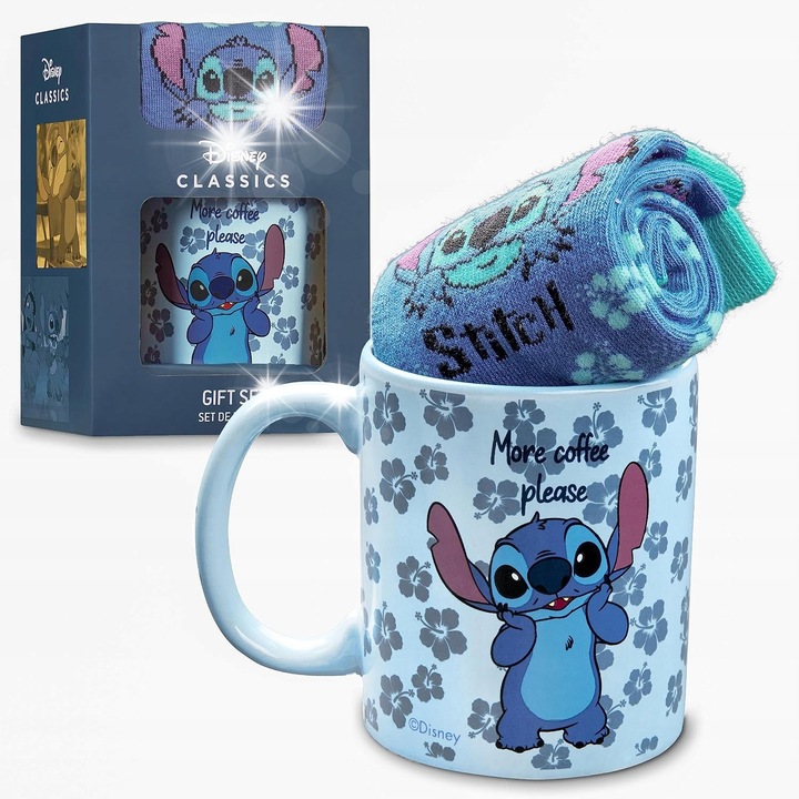 Lilo és Stitch ajándékszett gyerekeknek, bögre és zokni