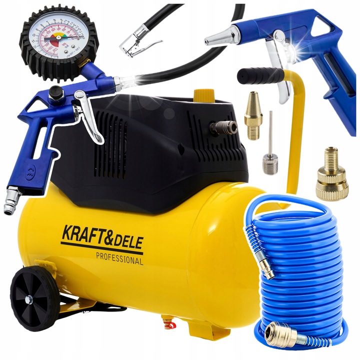 Compresor bezolejowy 24l, 1100W, set pneumatic, 230V, compact, 17kg