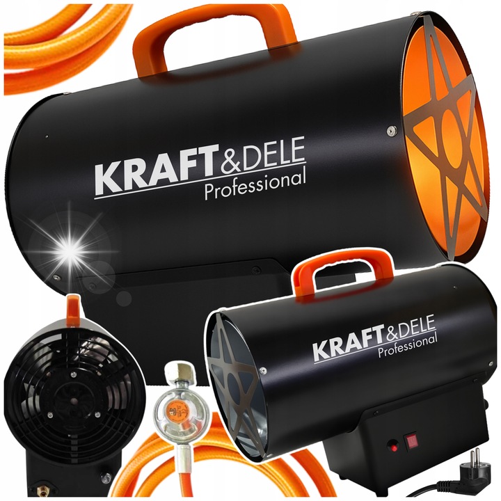 Kraft&Dele 20kW gázüzemű hőlégfúvó, ventilátorral, garázshoz