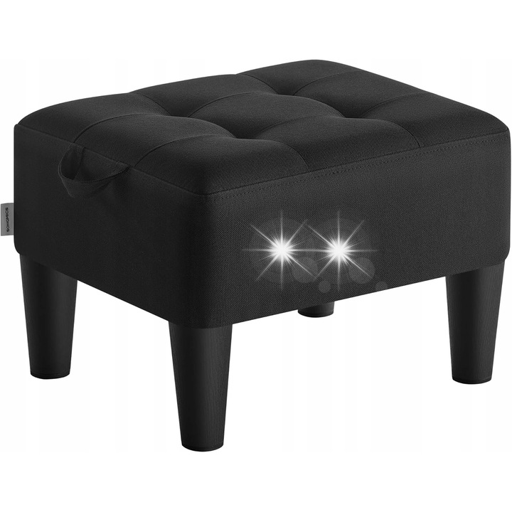 Taburet, 40cm, pentru salon, pe picioare, negru