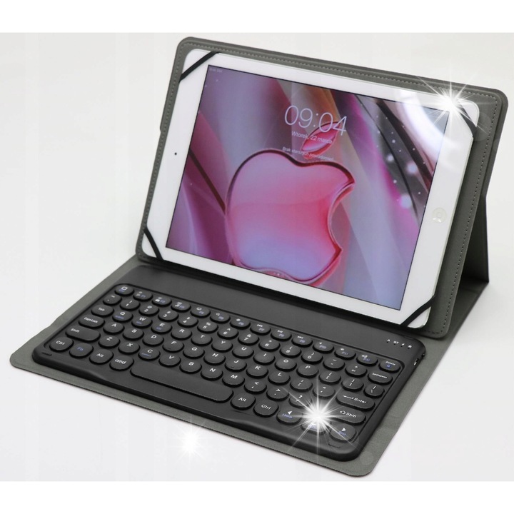 Bluetooth 3.0 billentyűzet szett tokkal tablettához, NovazaTech, fekete, táblagép méretei: 22x25,5cm x 13,5x17,5cm
