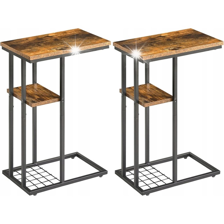 Masa laterala de cafea, C, 2x, maro