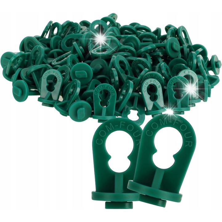 100 db klipsz készlet üvegházhoz, zöld, 3x2cm