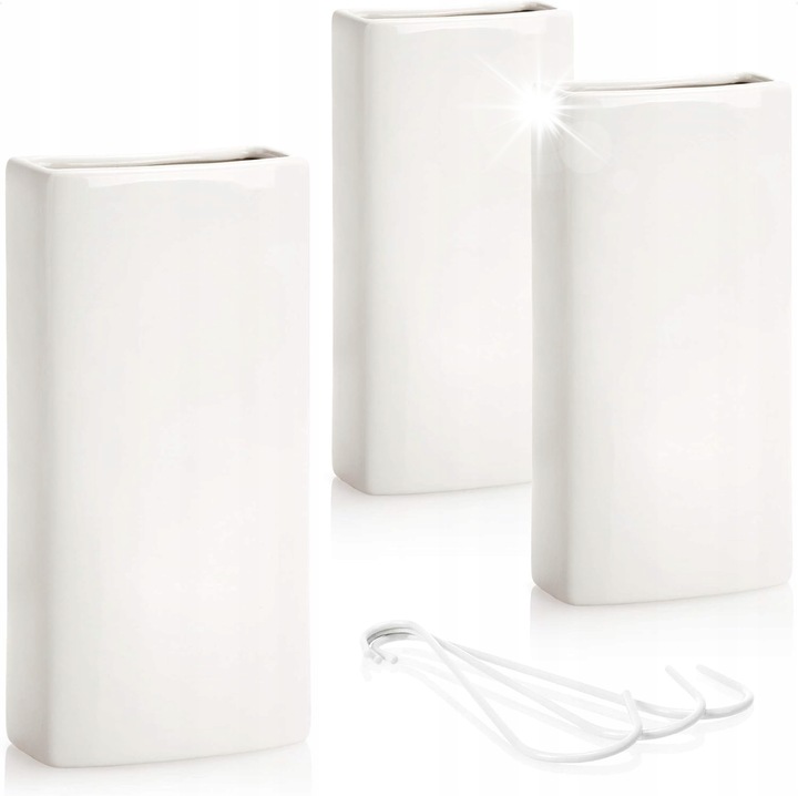 Set umidificatoare ceramice, 3 bucati, alb, 19,5x9,5x4,5cm