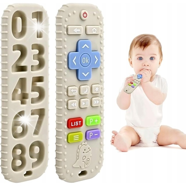 Szilikon babajáték, pilóta, 3-6 hónapos, könnyen tisztítható, többszínű