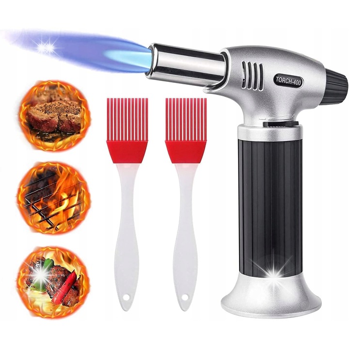 Arzator pentru bucatarie, metalic, argintiu, 1300°C, compact