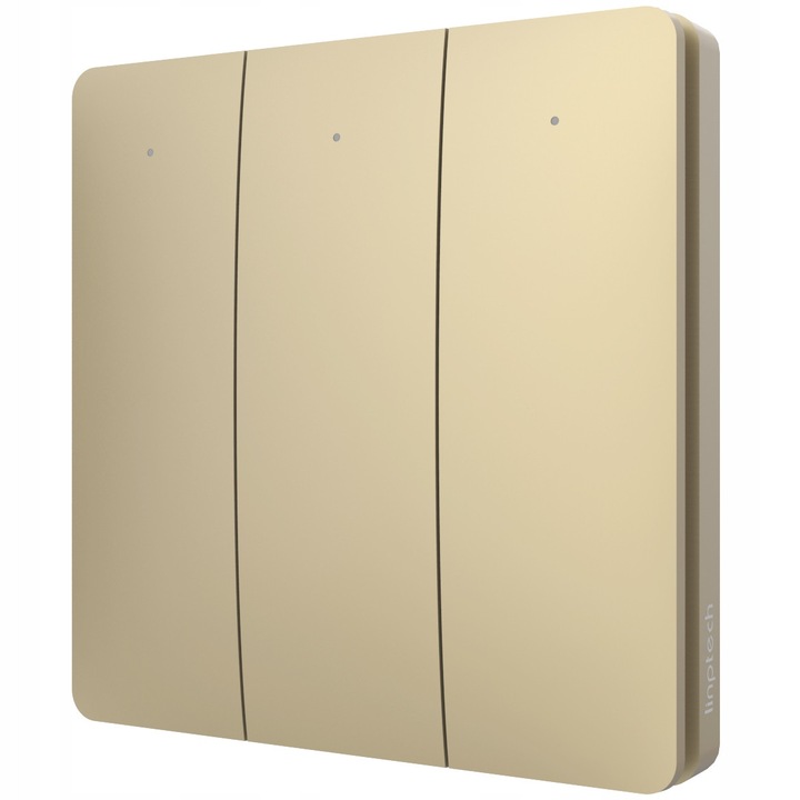 Linptech K9W3 GOLD vezeték nélküli és elem nélküli kapcsoló, 3 gombos, vízálló, 700g