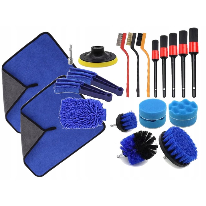 Set detailing auto 21 elemente, curatare interioara si exterioara