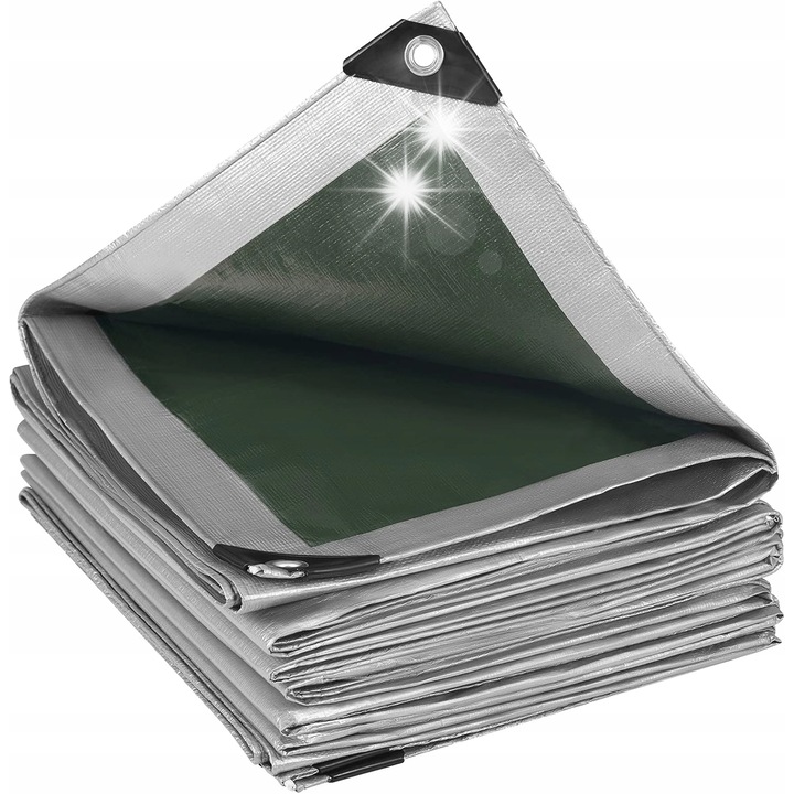 Prelata protectoare universala, 500x600cm, rezistenta la apa, 280g/m, pentru protectia lemnului si vehiculelor