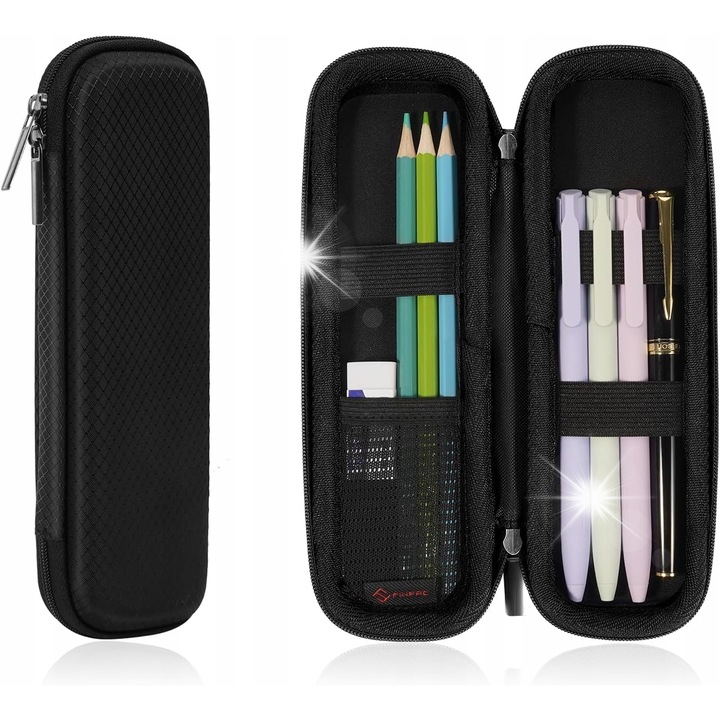 Kompakt tolltartó, irodai rendszerező, EVA anyag, 20x6x3cm, fekete