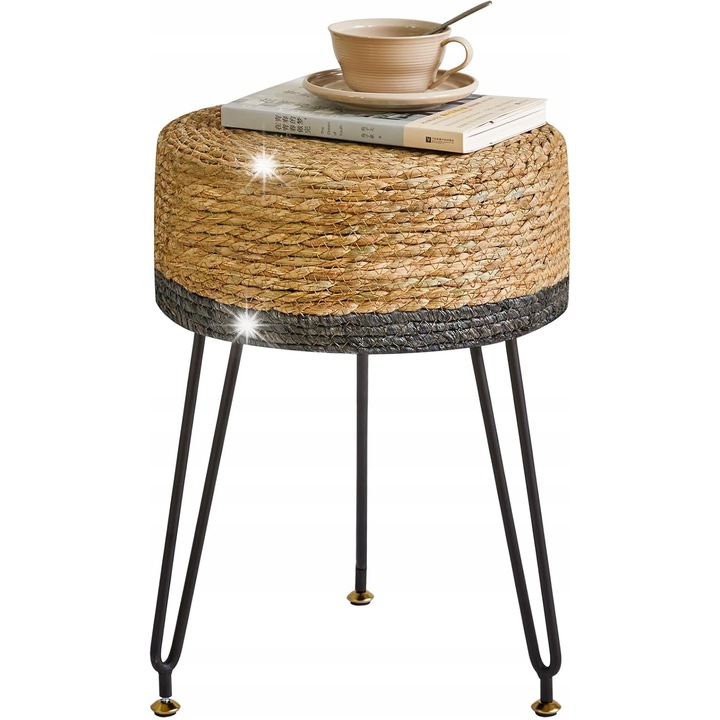 Fotel, puff, kicsi, lábakkal, nappaliba, fekete színű