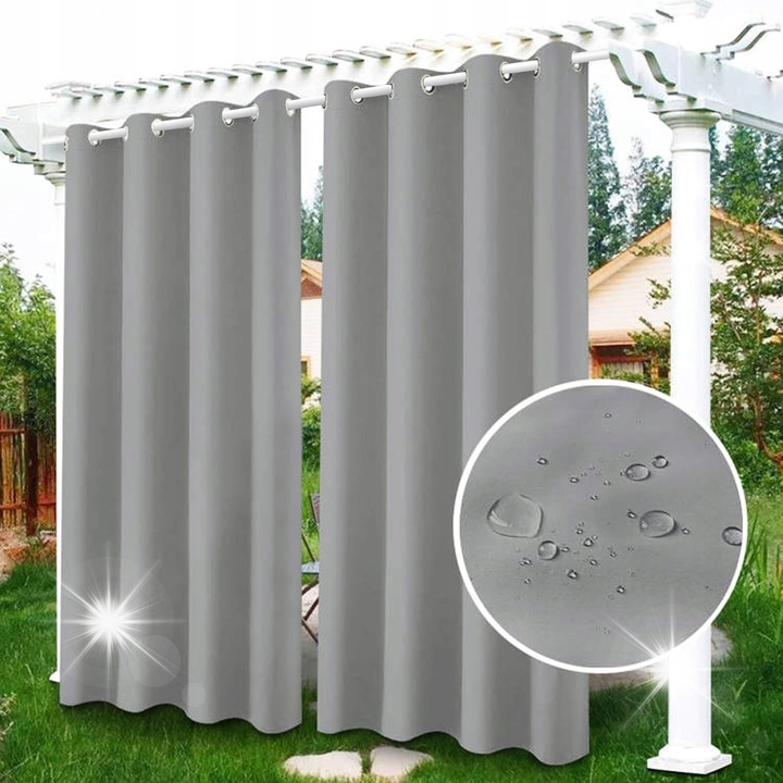 Водоустойчива външна завеса, 132x213см, UV защита