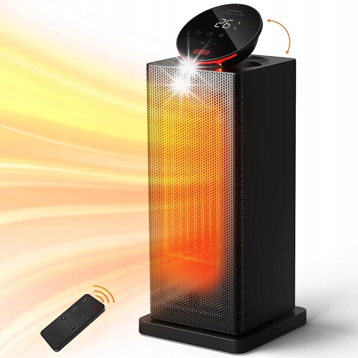 Radiator electric 2000 W, 3 moduri, oscilatie 90°, termostat reglabil, 17x17x41cm