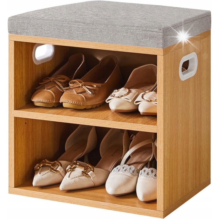 Cipőtároló pad, cipősszekrény, polcokkal, 90x30x45cm