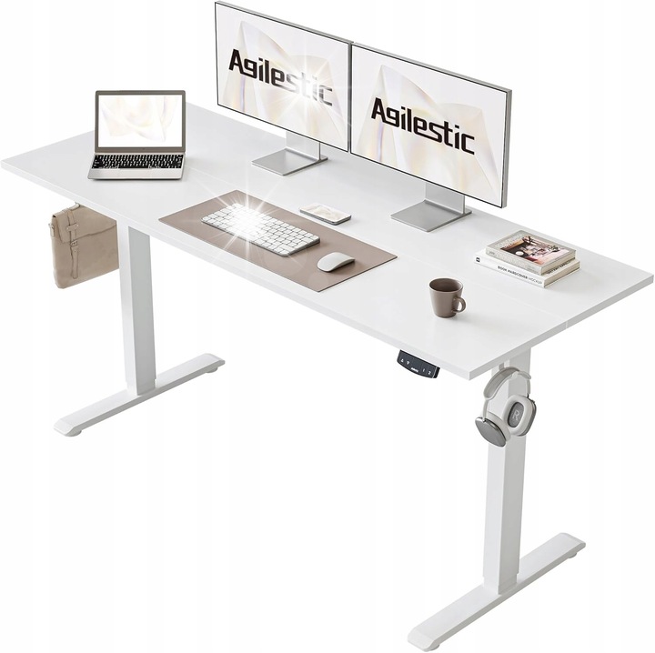 Електрическо регулируемо бюро Agilestic, 140x60см, височина 72-116см, товароносимост 70кг, ергономичен дизайн, издръжливо