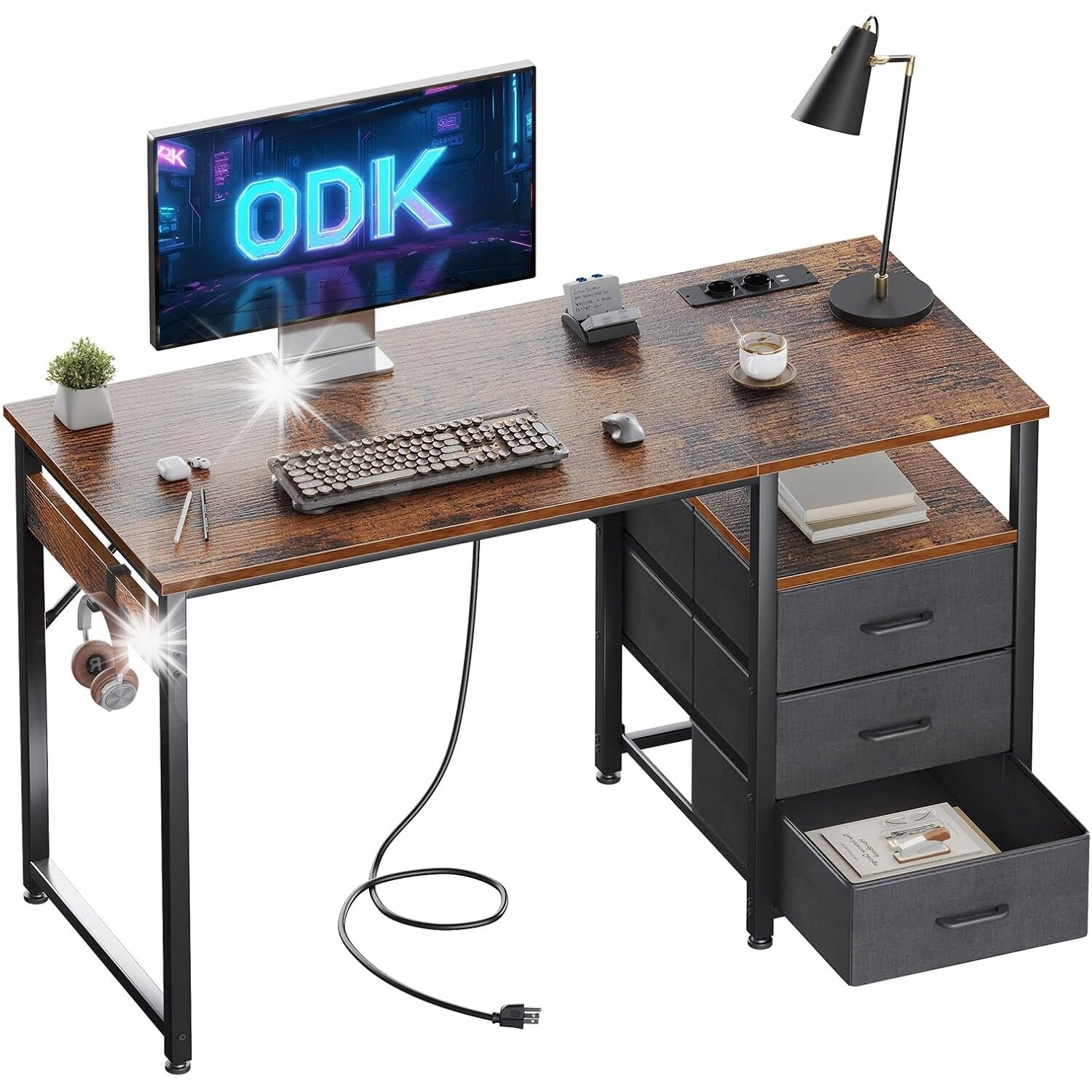 Birou Computer Birou computer, 120x48x76cm, 2 guri de alimentare, 2 porturi USB, 3 ...