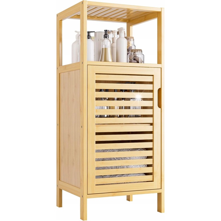 Шкаф за баня на 4 нива, бамбук, 36,5x33x85,5см, кафяв