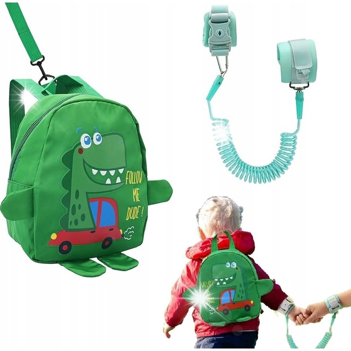 Ghiozdan cu sfoara de siguranta pentru copii, 1,5m, design ergonomic, multicolor