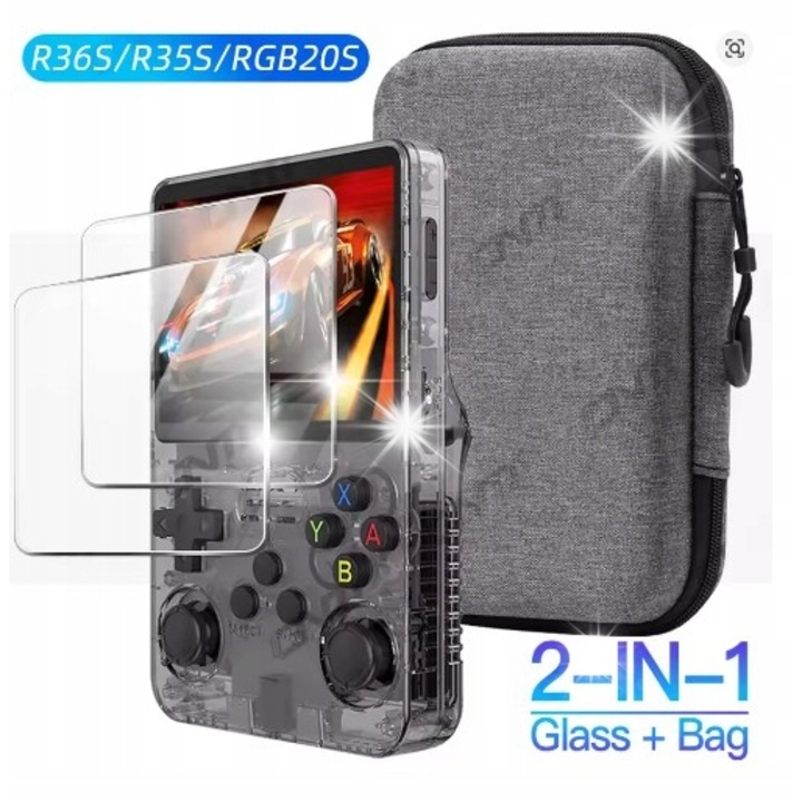 Set protectie ecran si husa EVA pentru console R36S/R35S