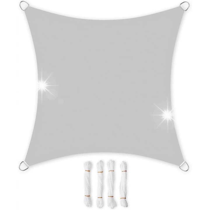 Сенник 3х3м, светлосив, водоустойчив, с 4 въжета за закрепване